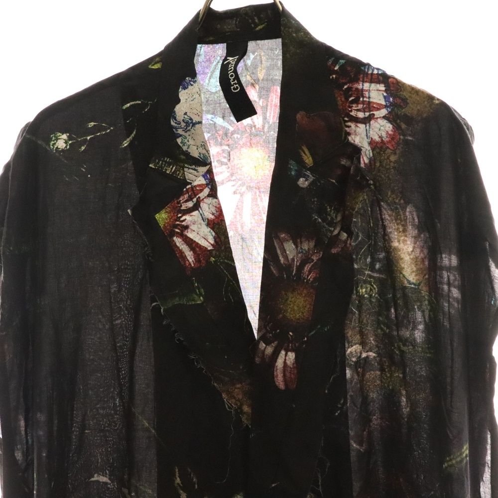 グラウンドワイ　百花繚乱ロングシャツ　Ｌサイズ NEXT51｜D.F.L｜Ground Y 23SS 百花繚乱 花プリントレーヨンロング