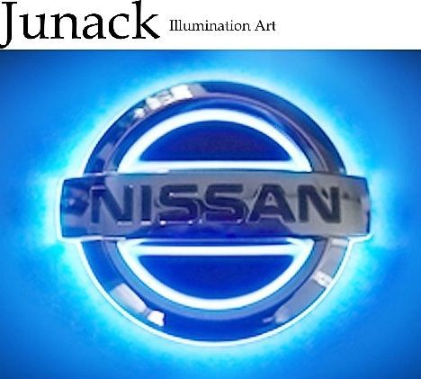 M s 日産 C 26 セレナ 2010 11 2016 07 Junack リア リヤ LEDトランスエンブレム ブルー 青 ジュナック 社外 パーツ 部品 外装 カスタム マーク 発光 光る NISSAN SERENA 26系 LTE N 2