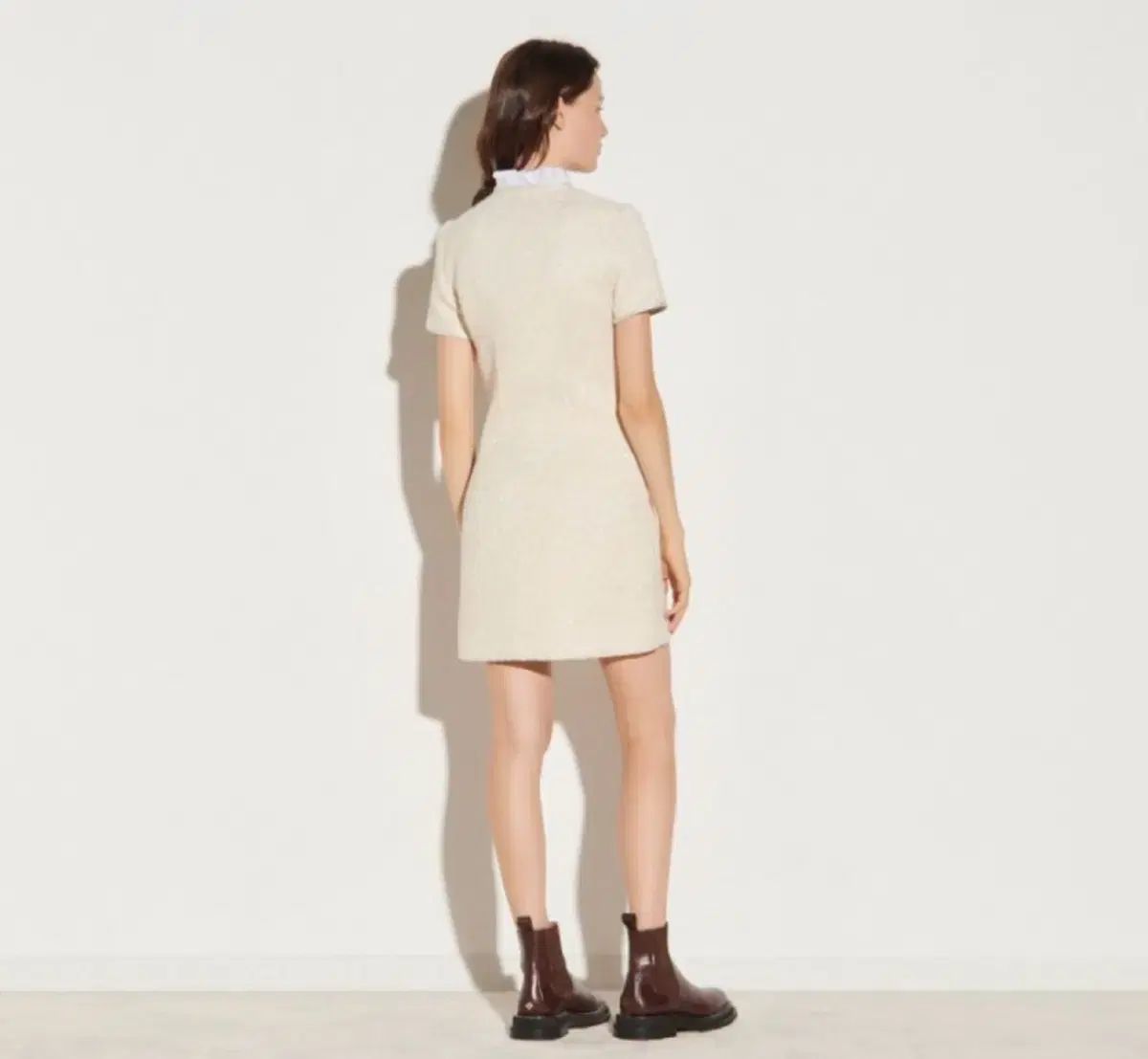 サンドロ SANDRO ツイード ゴールド サナ ONE PIECE 36 - メルカリ