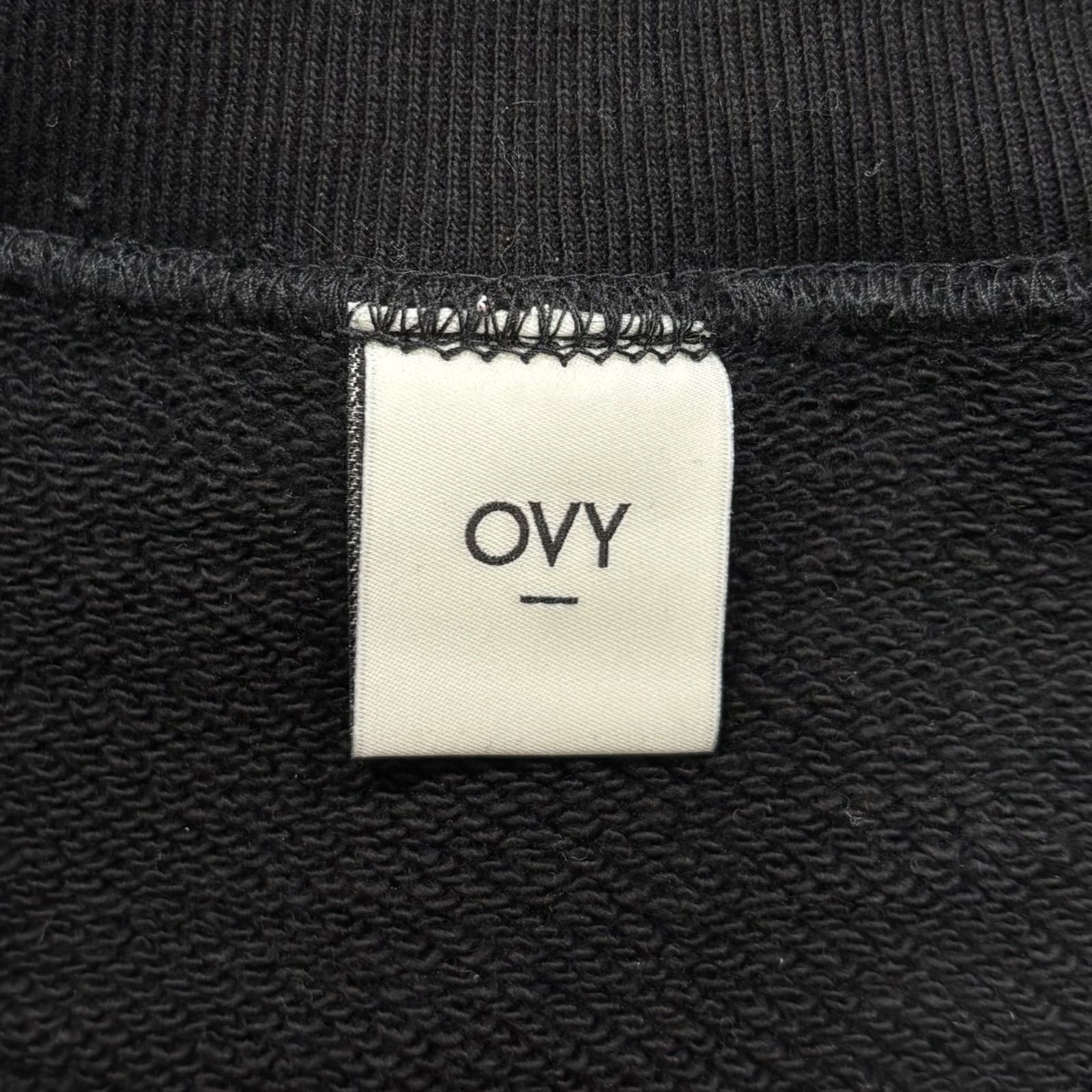 美品 OVY Original Fabric Basic Crew Neck Sweat Black L オリジナル