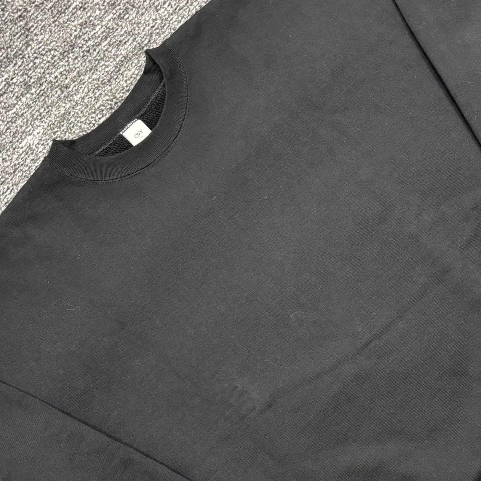 美品 OVY Original Fabric Basic Crew Neck Sweat Black L オリジナル