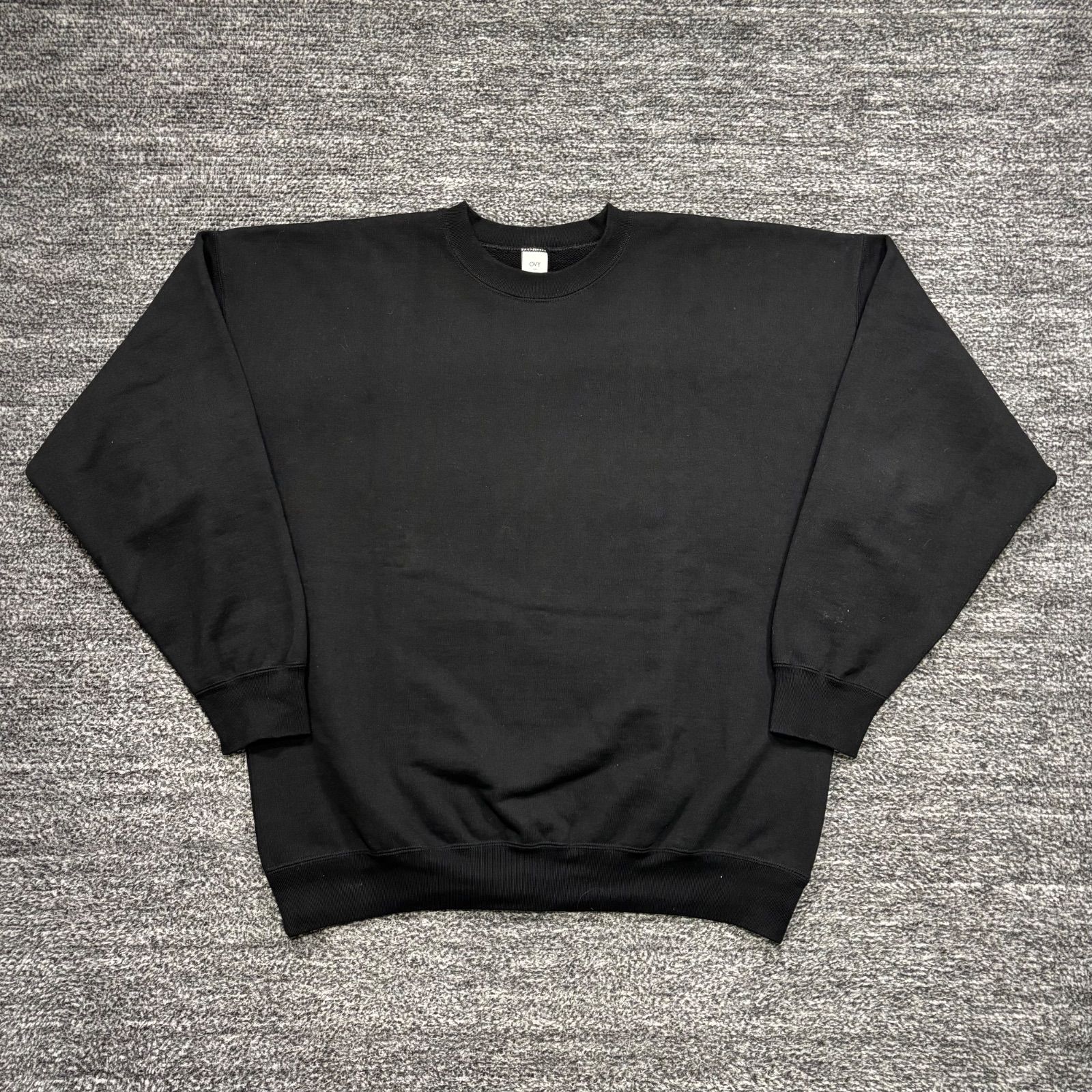美品 OVY Original Fabric Basic Crew Neck Sweat Black L オリジナル