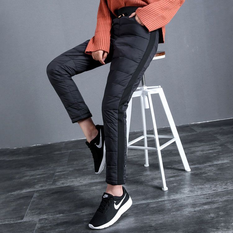 ホワイト キルティング\"ダウン80%\"パンツ レディース ホワイト キルティング