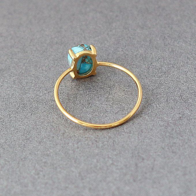 ブルーコッパーターコイズ オーバルカボション 約8×6mm / Silver925製