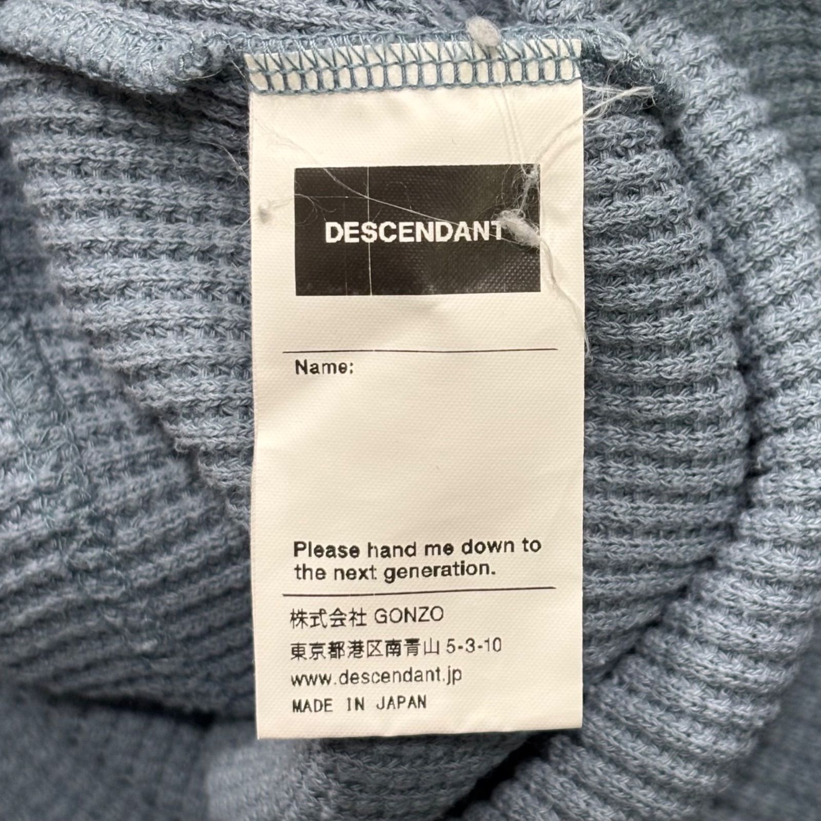 DESCENDANT GAUFRE WAFFLE LS NAVY 4 ディセンダント ワッフル