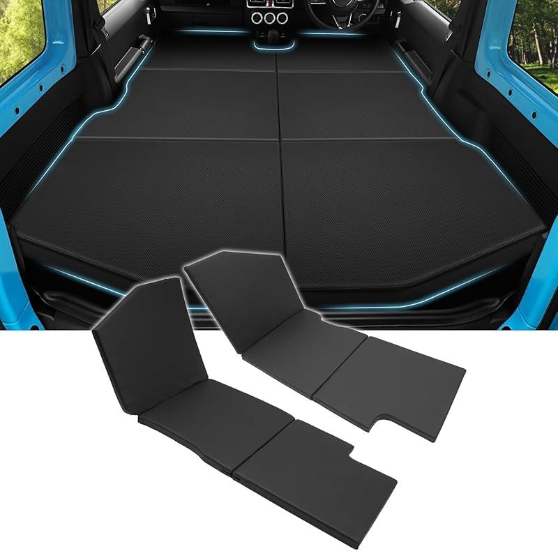 在庫 GIMUYA スズキ ジムニー JB 64 74 車中泊マット 折りたたみ式 ベッドキット 段差解消 快適睡眠 軽量 防水 ジムニーシエラ AT車 MT車 設計 仮眠 防災 PVC 高密度ウレタン 運転席用 助手席用 ブラック 2 PCS