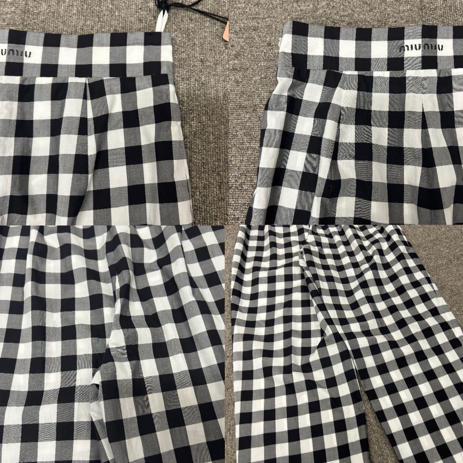 MIUMIU ミュウミュウ コットン パンツ 40 ギンガムチェック 2021年