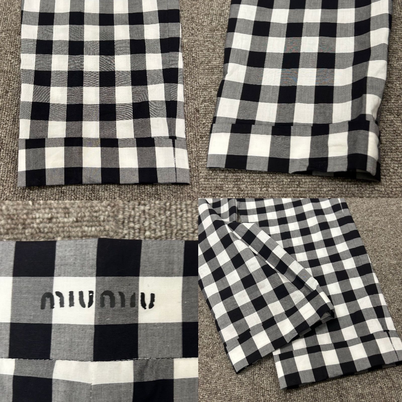 MIUMIU ミュウミュウ コットン パンツ 40 ギンガムチェック 2021年