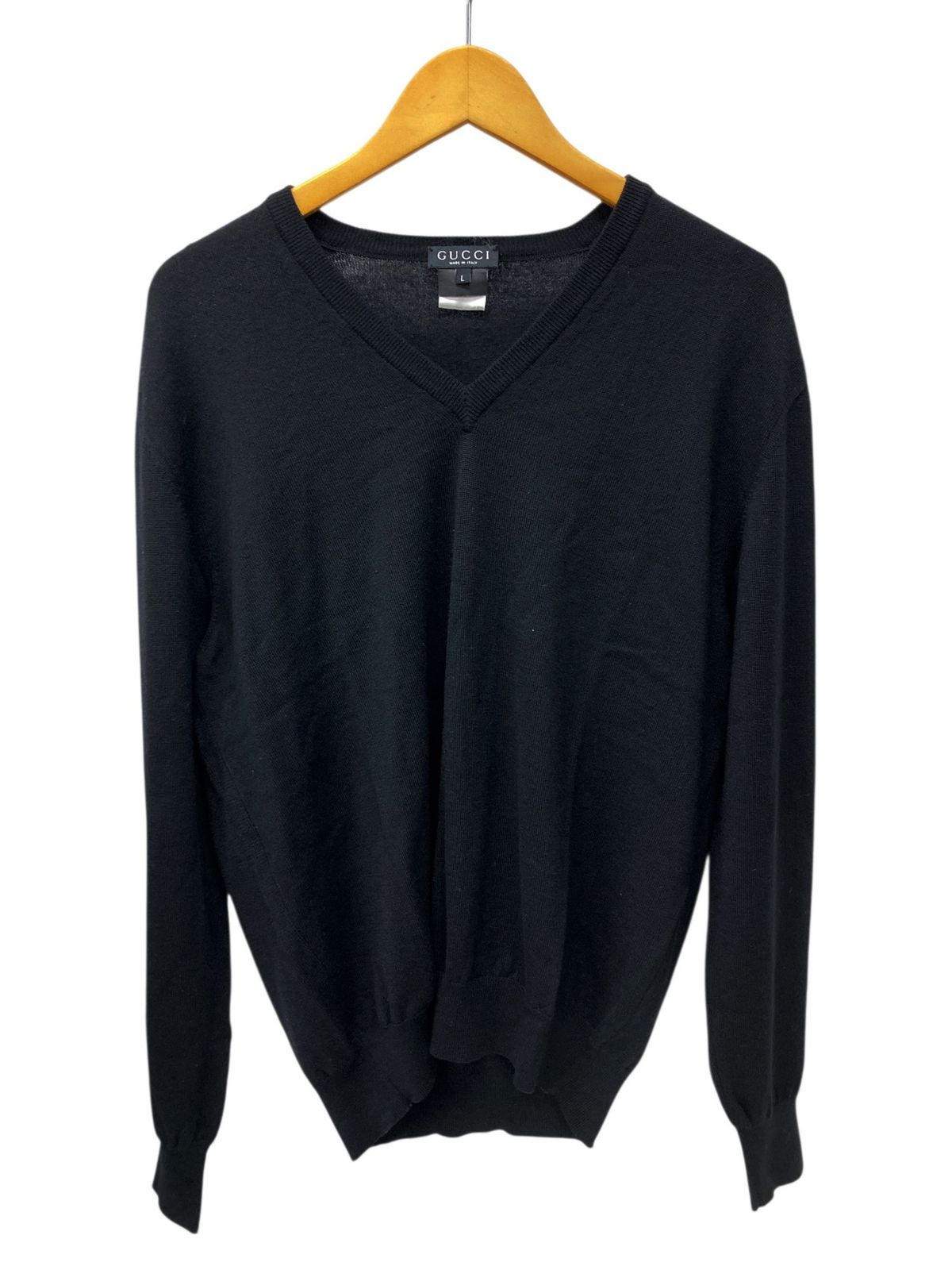 GUCCI (グッチ) イタリア製 Vネック セーター 無地 ニット 長袖 356