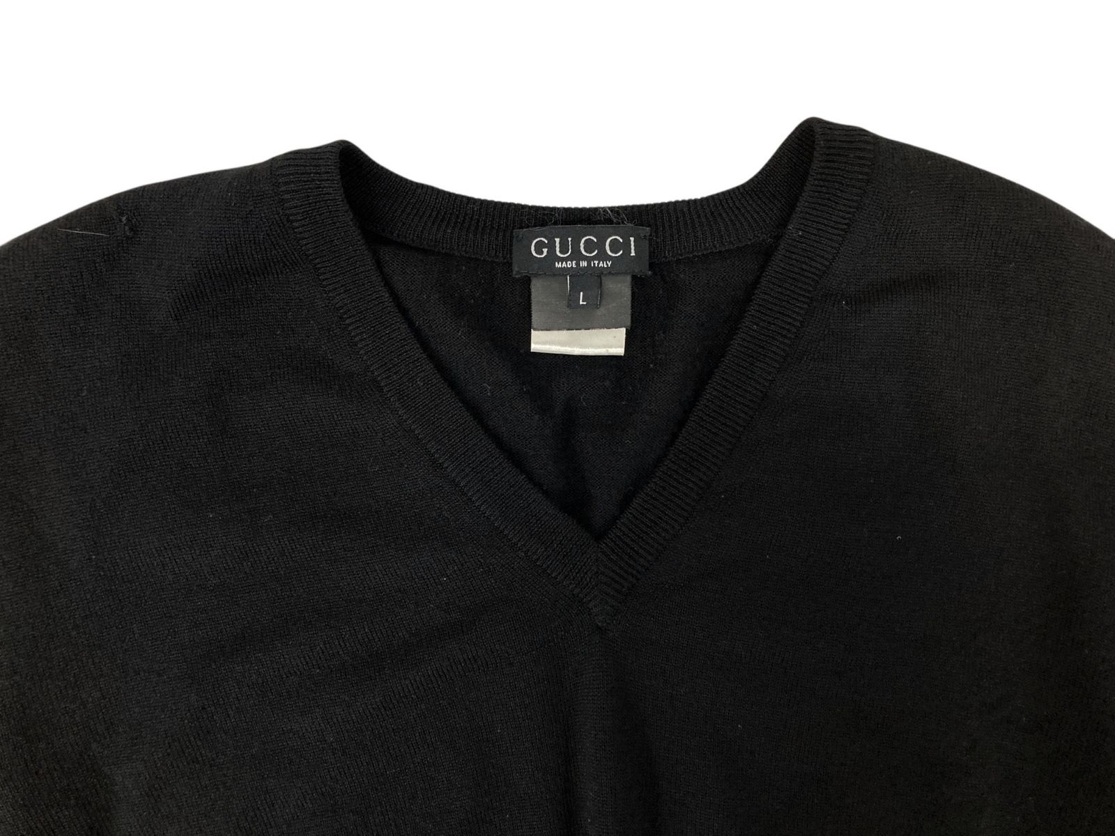 GUCCI (グッチ) イタリア製 Vネック セーター 無地 ニット 長袖 356