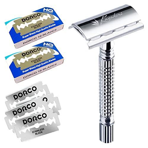 Kazakiri W 本格深剃り 両刃カミソリ 本体*替刃20枚付き 剃刀 かみ