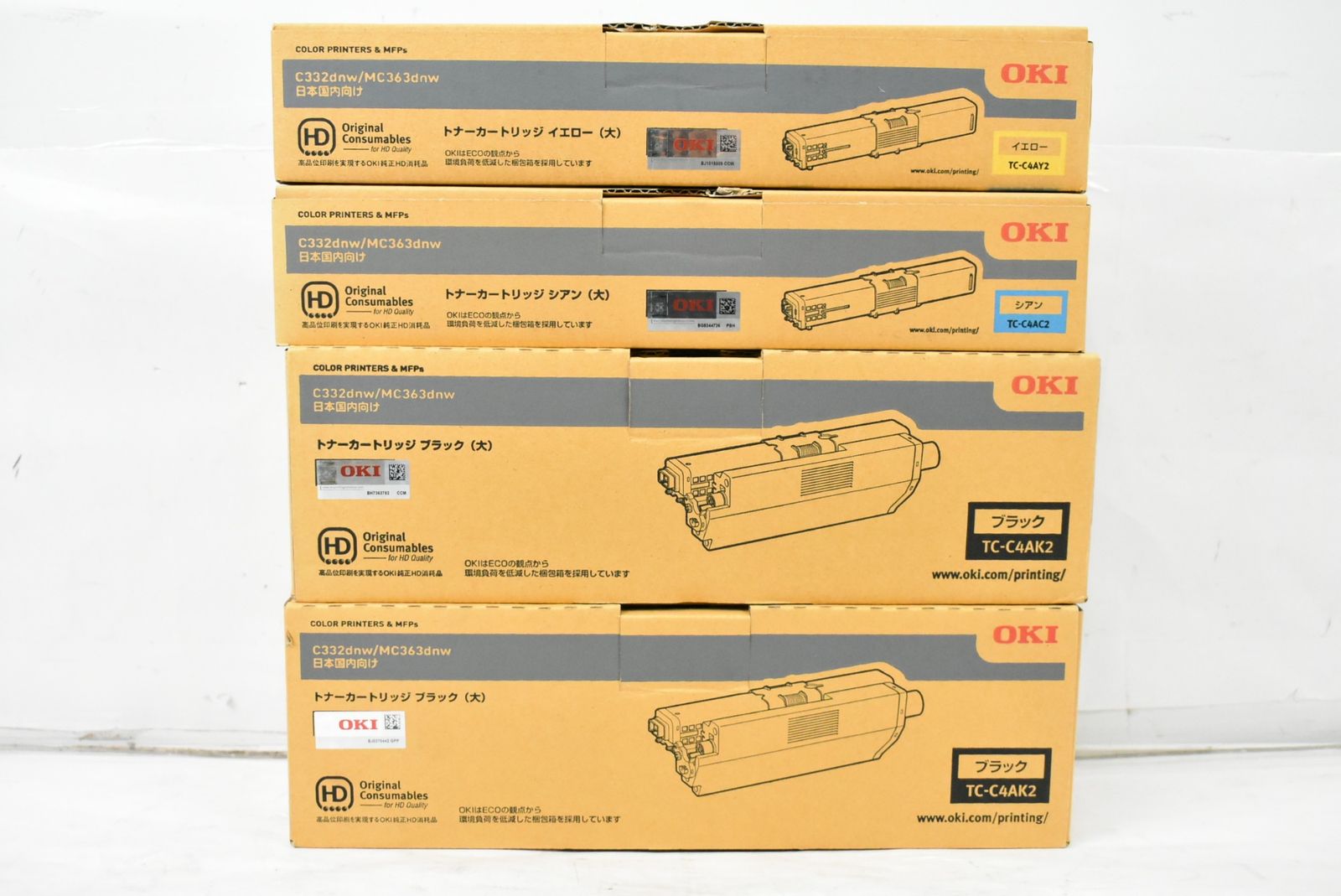 OKI トナー TC-C 4 AK 2 AC AY 4本 シアン イエロー ブラック オキ -L 24-byebye