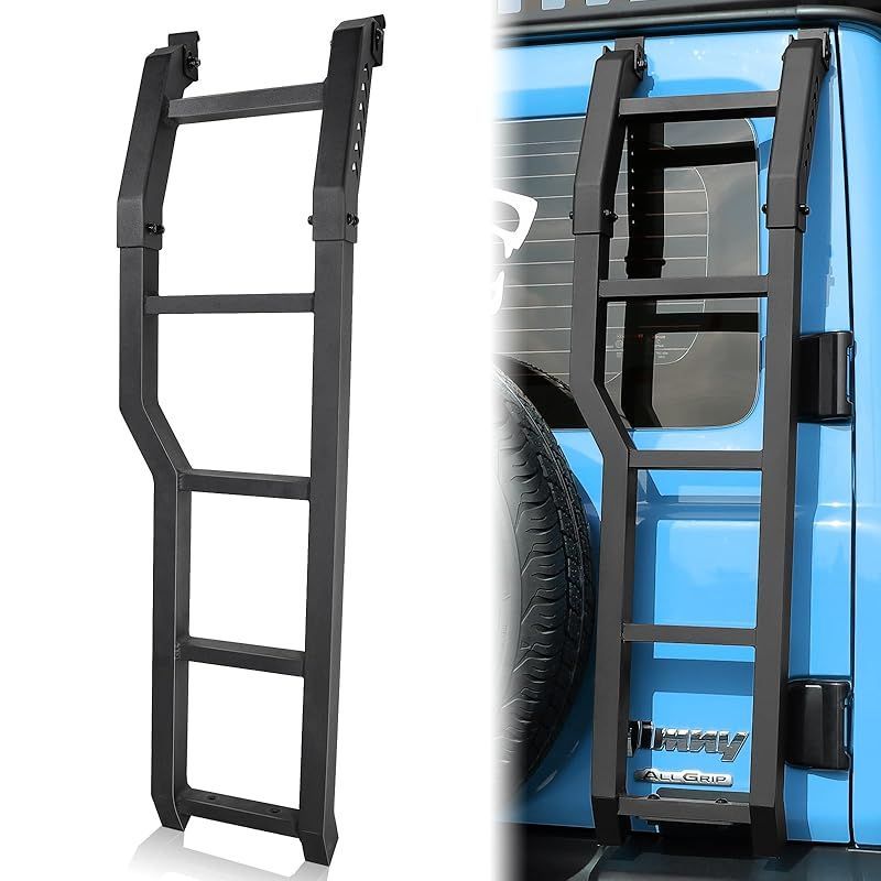 在庫 AMWMORV ジムニー リアラダー jc 74 w JB 64 5ドア ジムニーシエラ ラダー 梯子 四角形状 穴あけ不要 取付簡単 アルミ製 さび止め 軽便 高強度 登り易い ルーフ作業