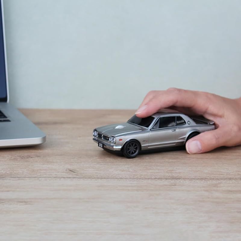 在庫 無線マウス 日産スカイライン 2000 GT-R ガンメタ シルバー 通称ハコスカ 無線式 Bluetooth 対応 mouse Nissan Skyline silver