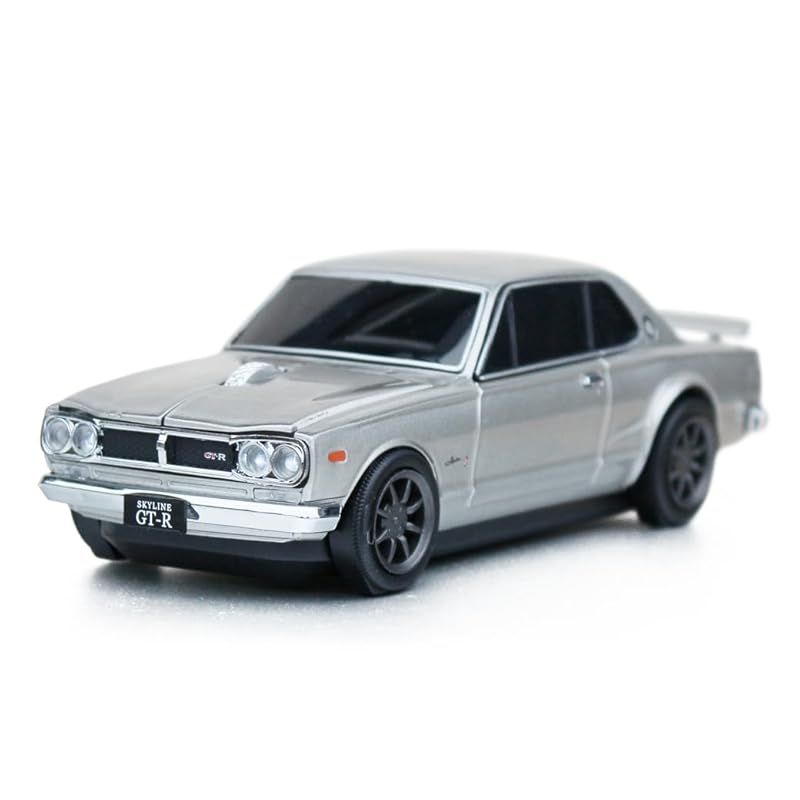 在庫 無線マウス 日産スカイライン 2000 GT-R ガンメタ シルバー 通称ハコスカ 無線式 Bluetooth 対応 mouse Nissan Skyline silver