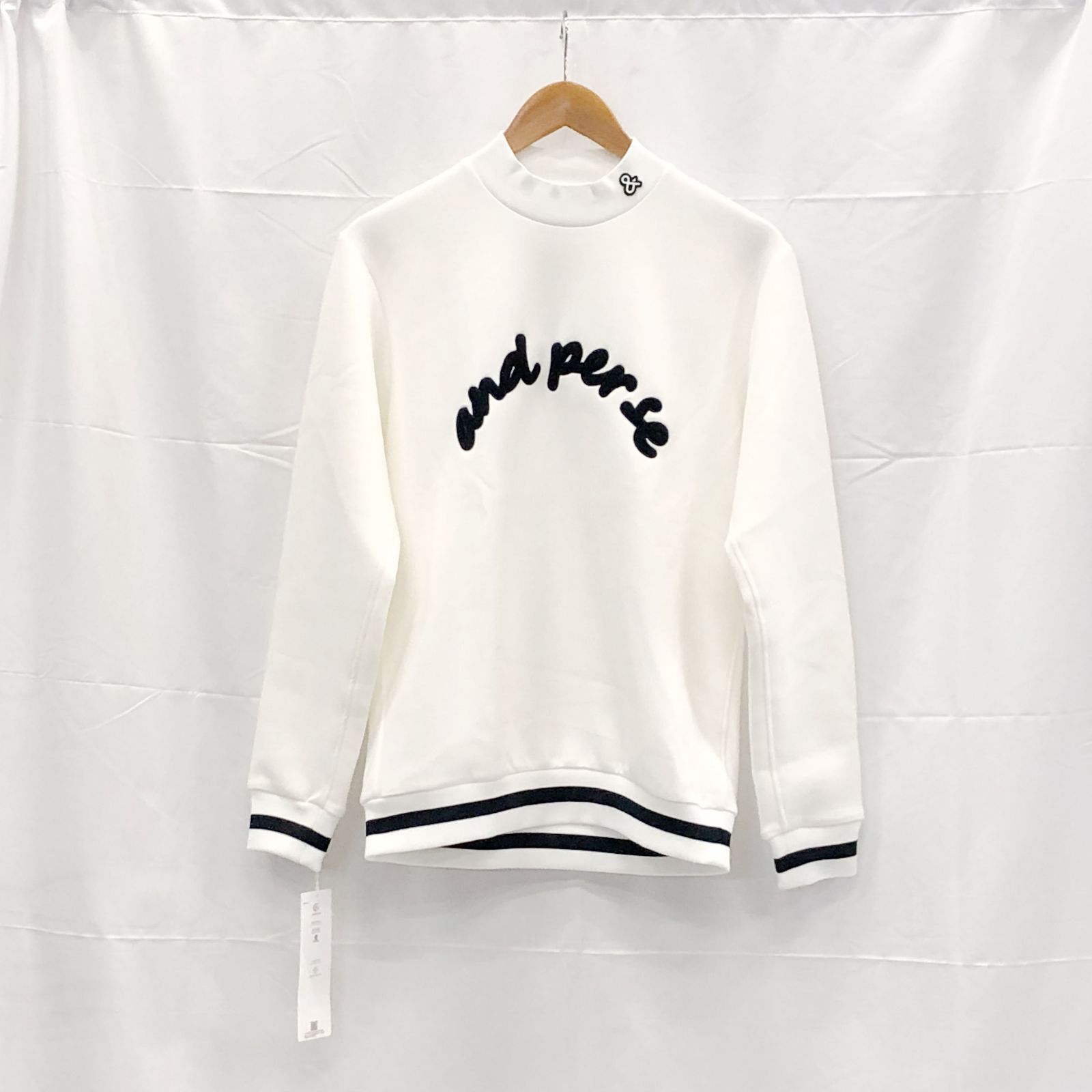 ! アンパスィ｜メンズ｜Ｍサイズ｜モックネックスウェット｜ホワイト系｜古着ゴルフウェア