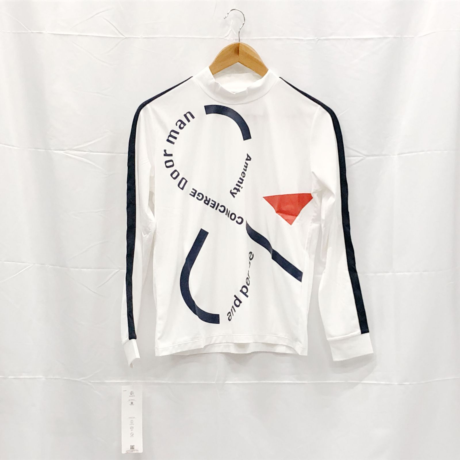 ! アンパスィ レディース Ｍサイズ ハイネックシャツ ホワイト系 古着ゴルフウェア