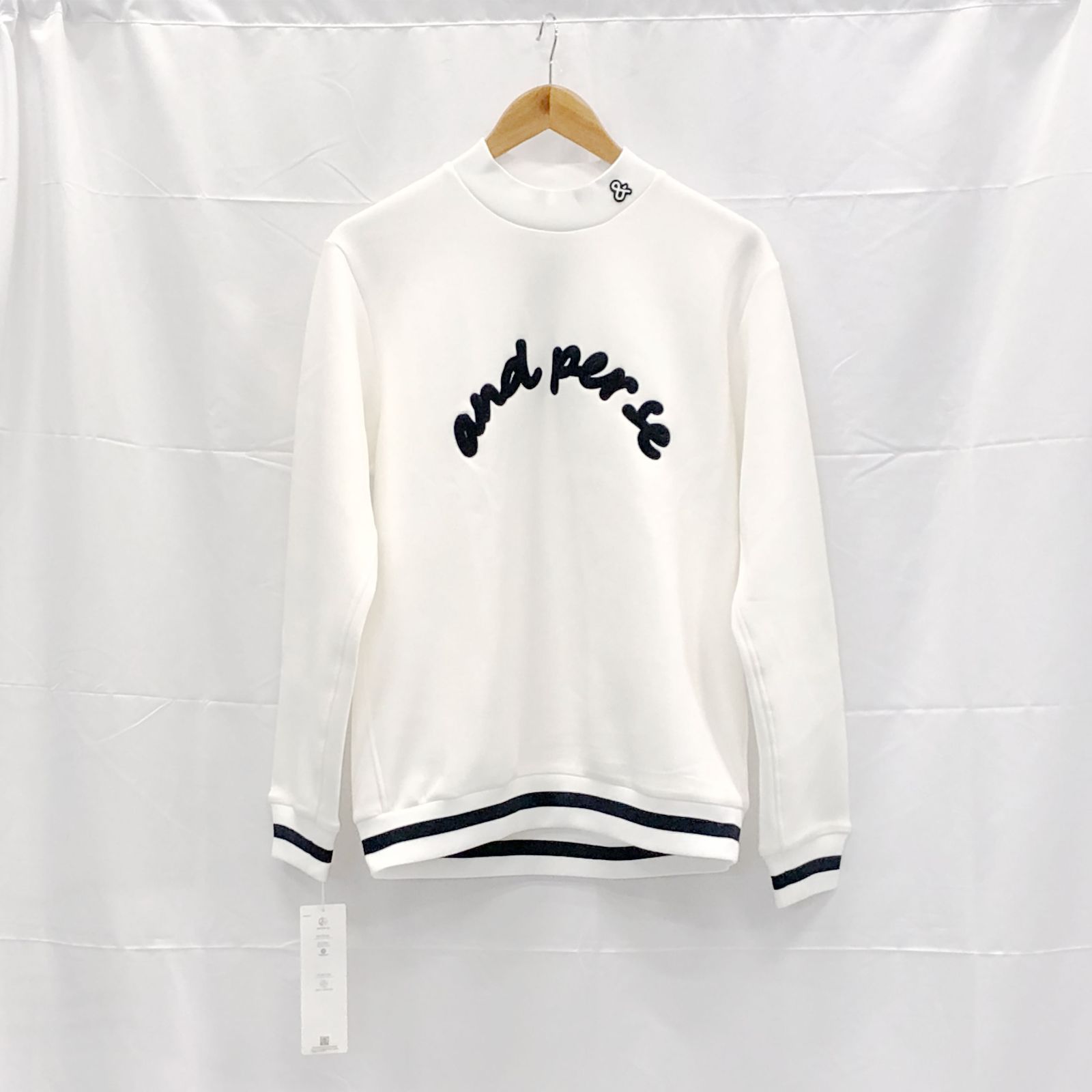 ! アンパスィ｜メンズ｜Ｌサイズ｜モックネックスウェット｜ホワイト系｜古着ゴルフウェア
