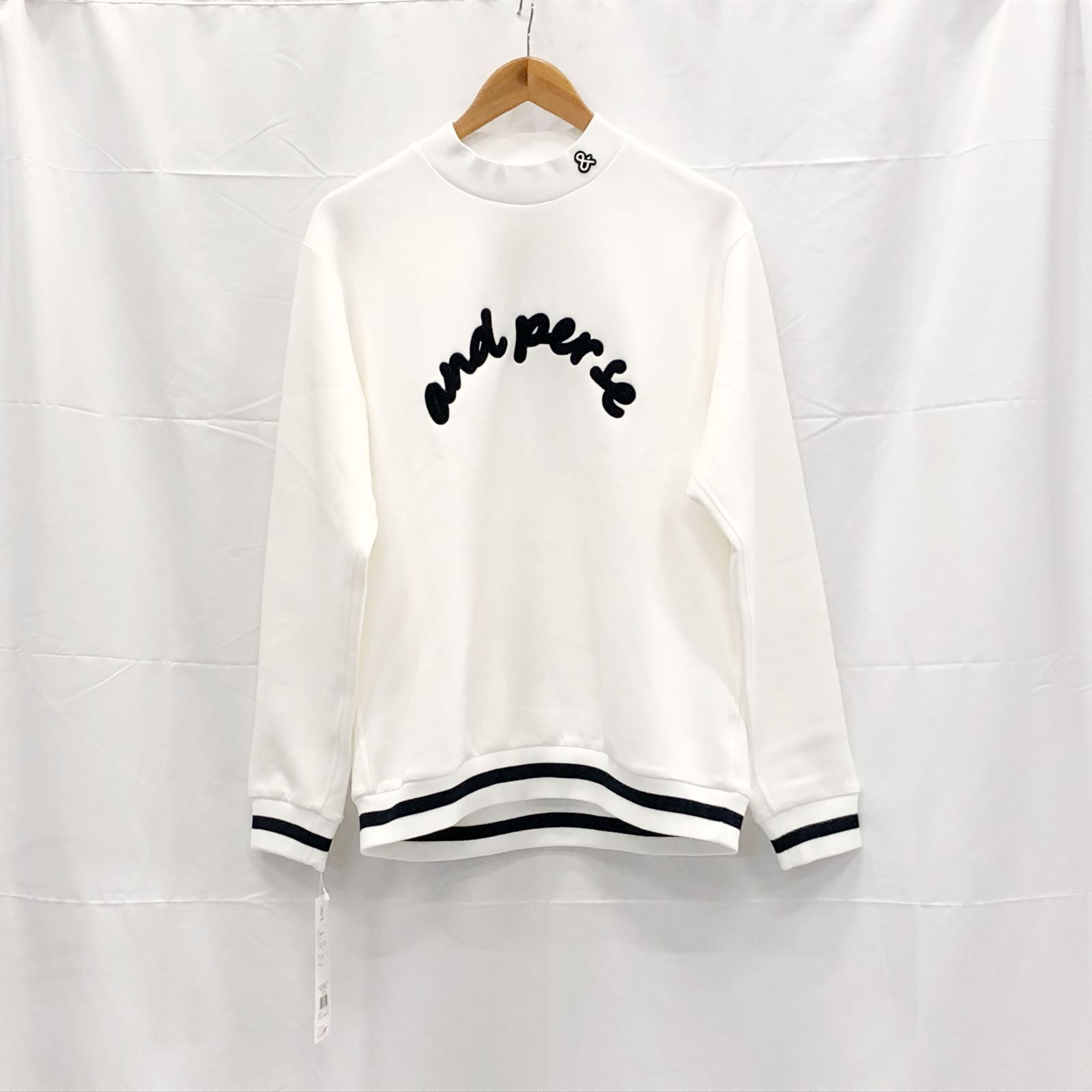 ! アンパスィ メンズ ＬＬサイズ モックネックスウェット ホワイト系 古着ゴルフウェア