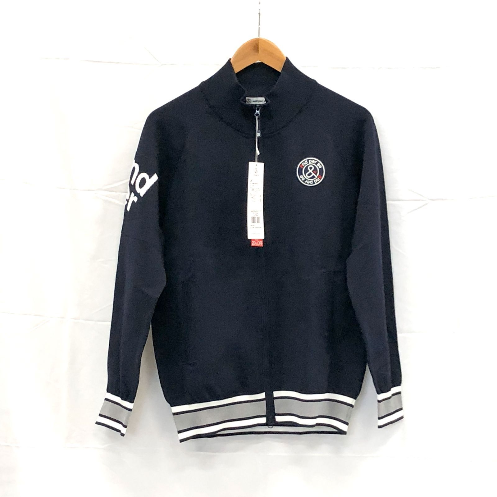 ジェイリンドバーグ パーカー 白×黒 フロントロゴ 裏微起毛 メンズ M