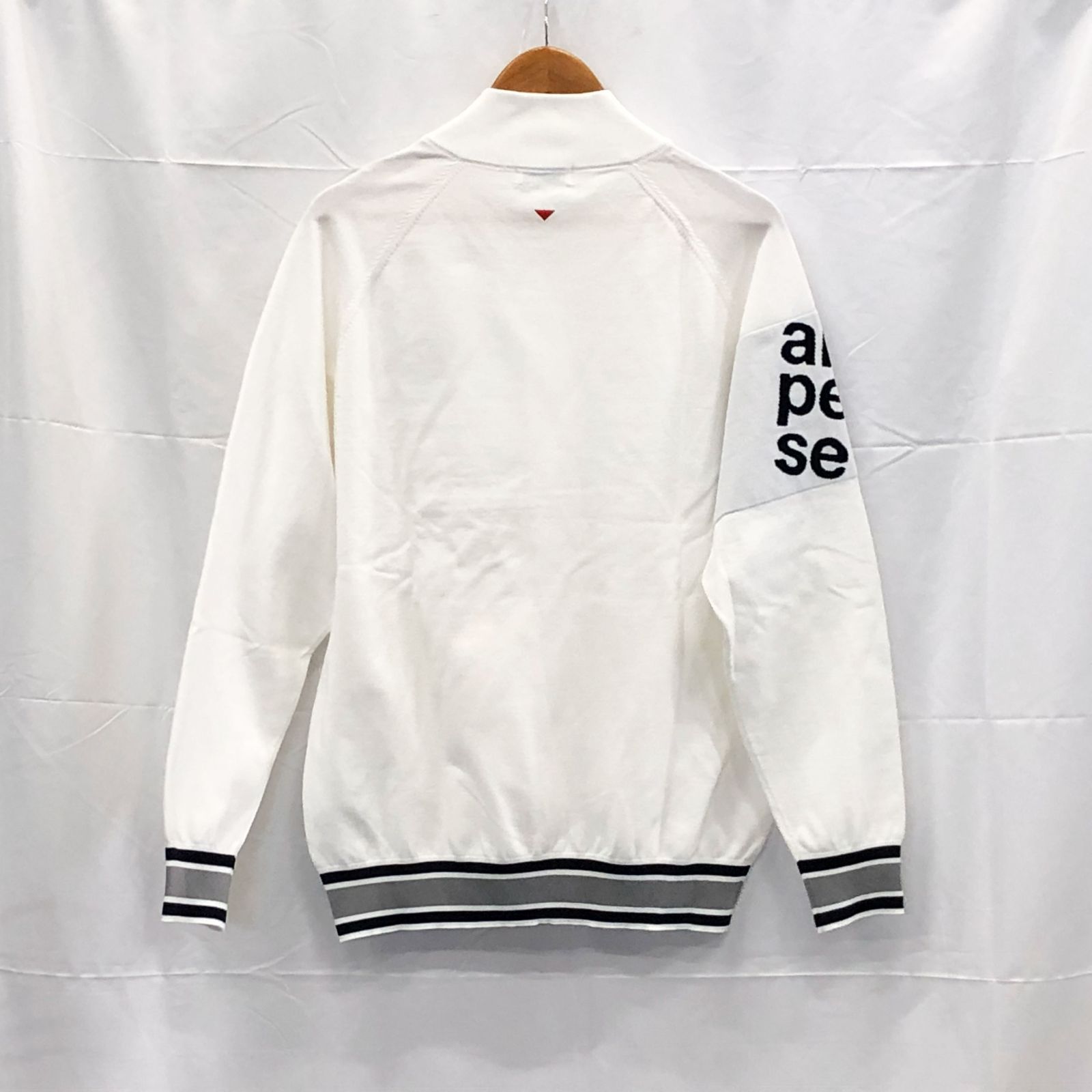 ! アンパスィ｜メンズ｜ＬＬサイズ｜フルオープンセーター｜ホワイト系｜古着ゴルフウェア