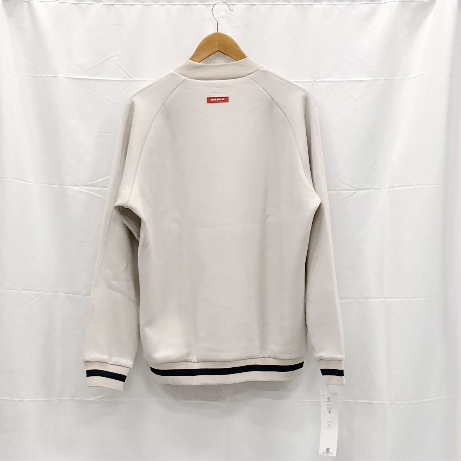 タグ付き! アンパスィ｜メンズ｜ＬＬサイズ｜モックネックスウェット｜ベージュ系｜古着ゴルフウェア