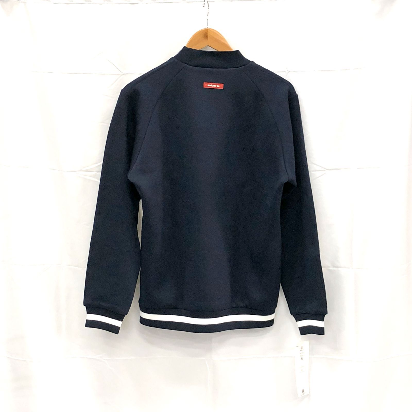 タグ付き! アンパスィ｜メンズ｜Ｌサイズ｜モックネックスウェット｜ネイビー系｜古着ゴルフウェア