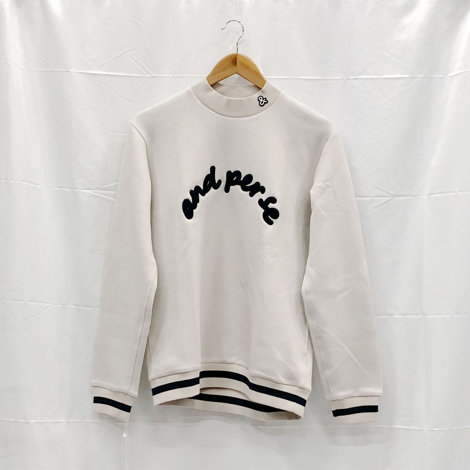 ! アンパスィ｜メンズ｜Ｍサイズ｜モックネックスウェット｜ベージュ系｜古着ゴルフウェア