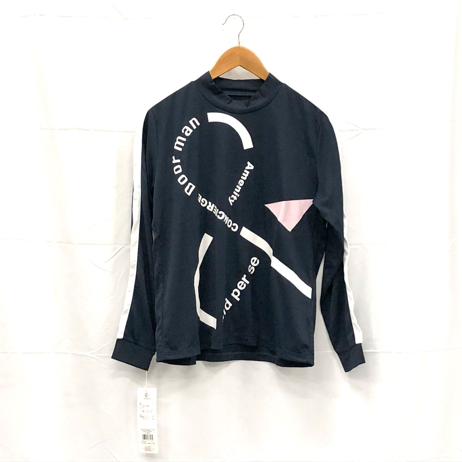 ! アンパスィ｜レディース｜ＬＬサイズ｜ハイネックシャツ｜ネイビー系｜古着ゴルフウェア