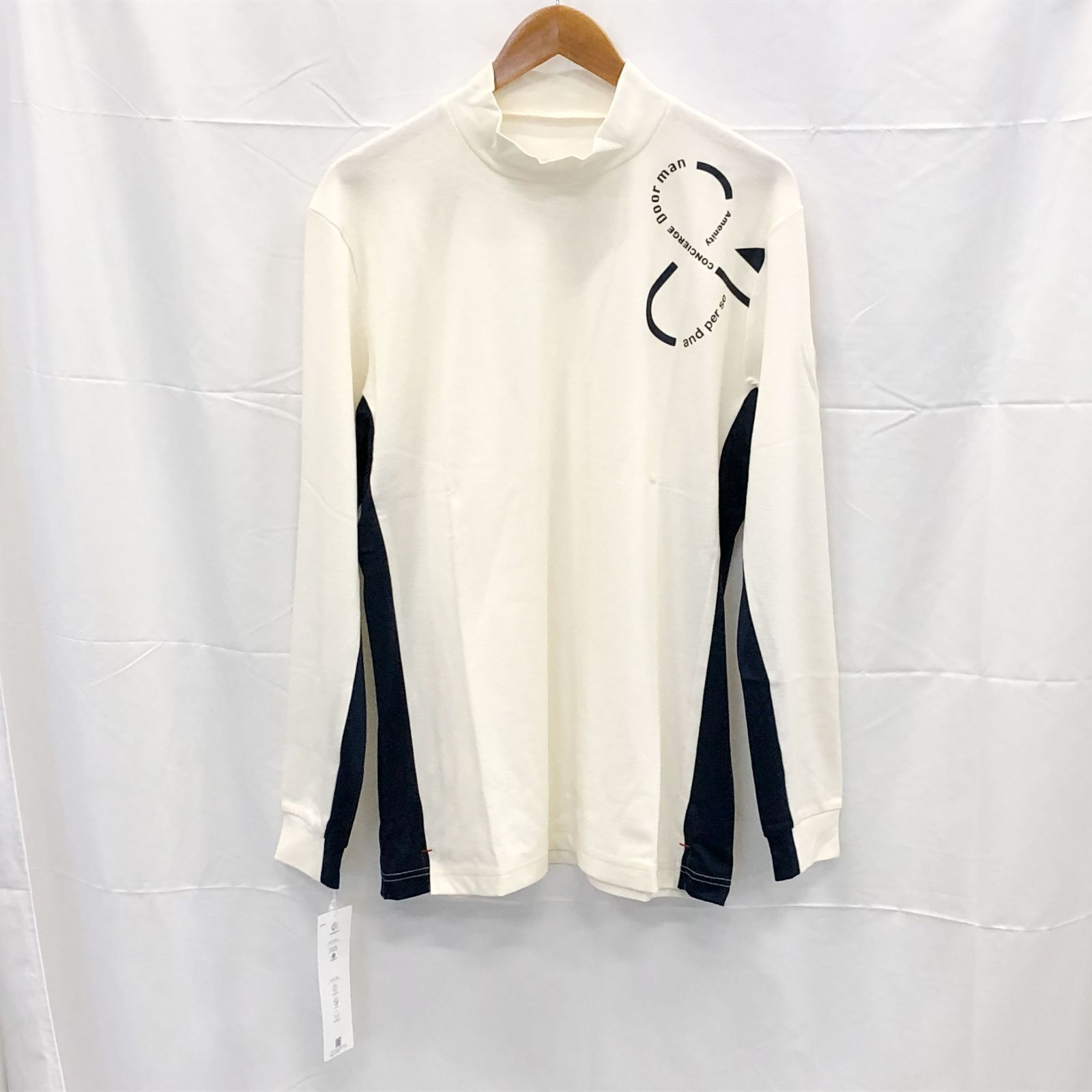 ! アンパスィ｜メンズ｜ＬＬサイズ｜長袖ハイネックシャツ｜ホワイト系｜古着ゴルフウェア