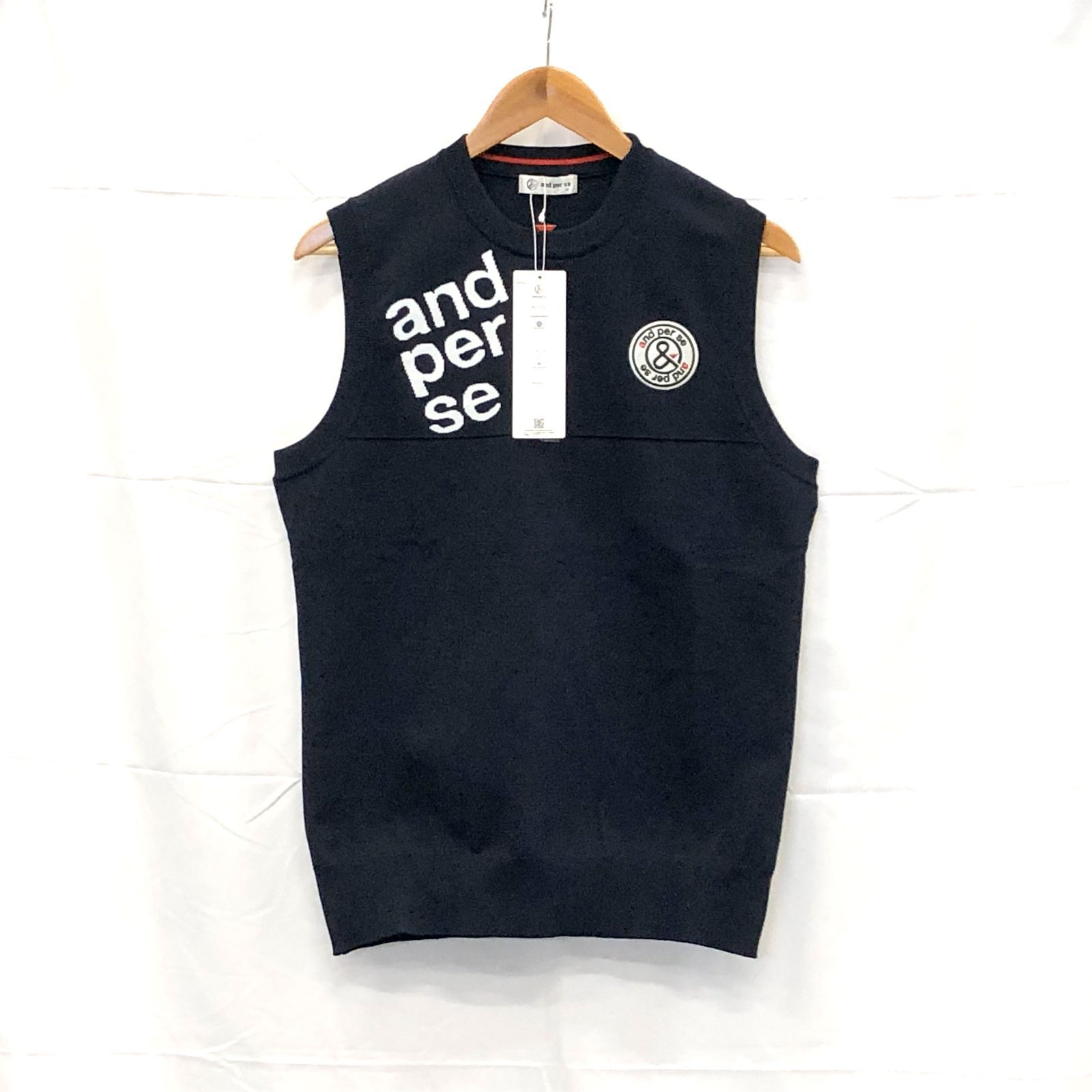 タグ付き! アンパスィ｜メンズ｜Ｍサイズ｜ニットベスト｜ネイビー系｜古着ゴルフウェア