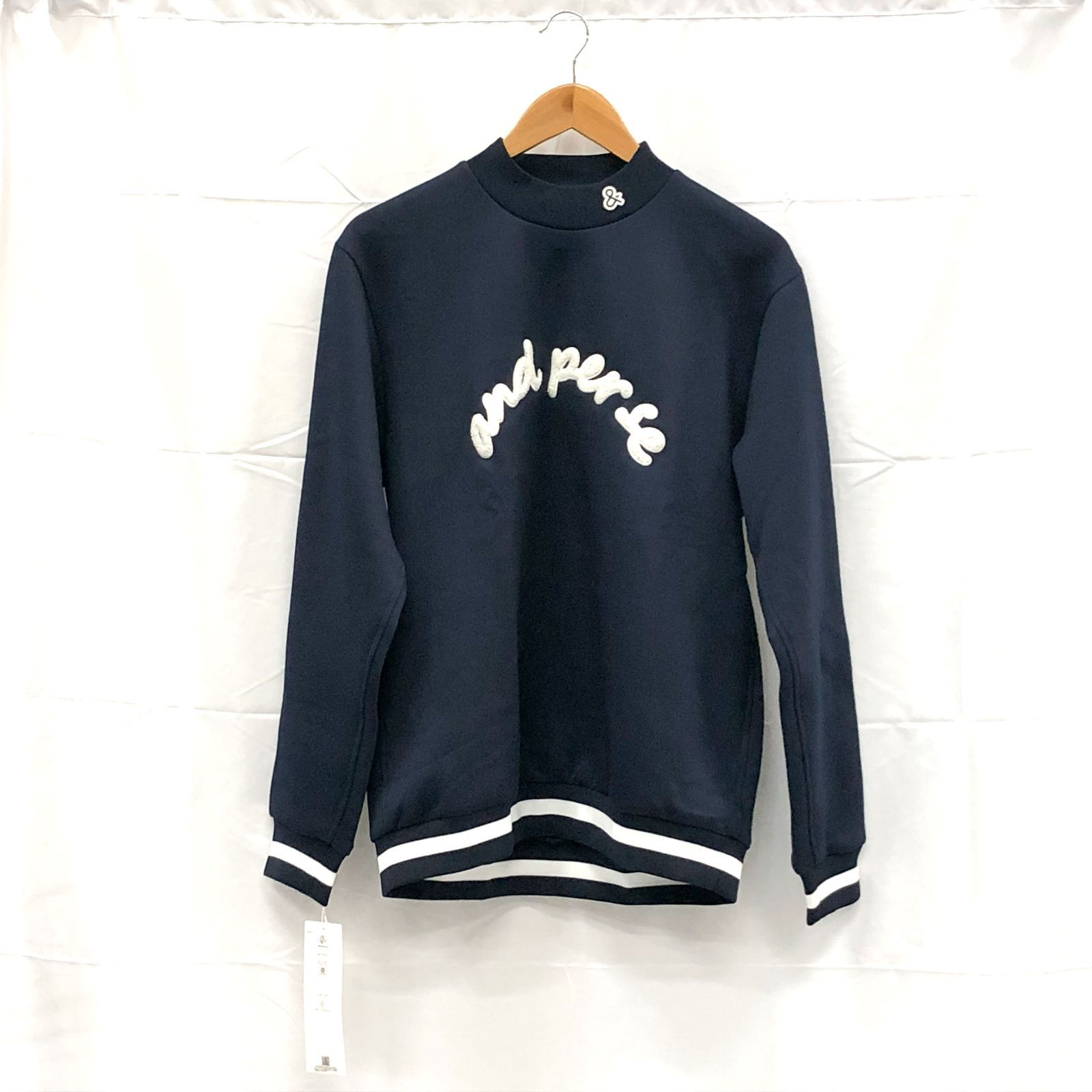 ! アンパスィ メンズ ＬＬサイズ モックネックスウェット ネイビー系 古着ゴルフウェア