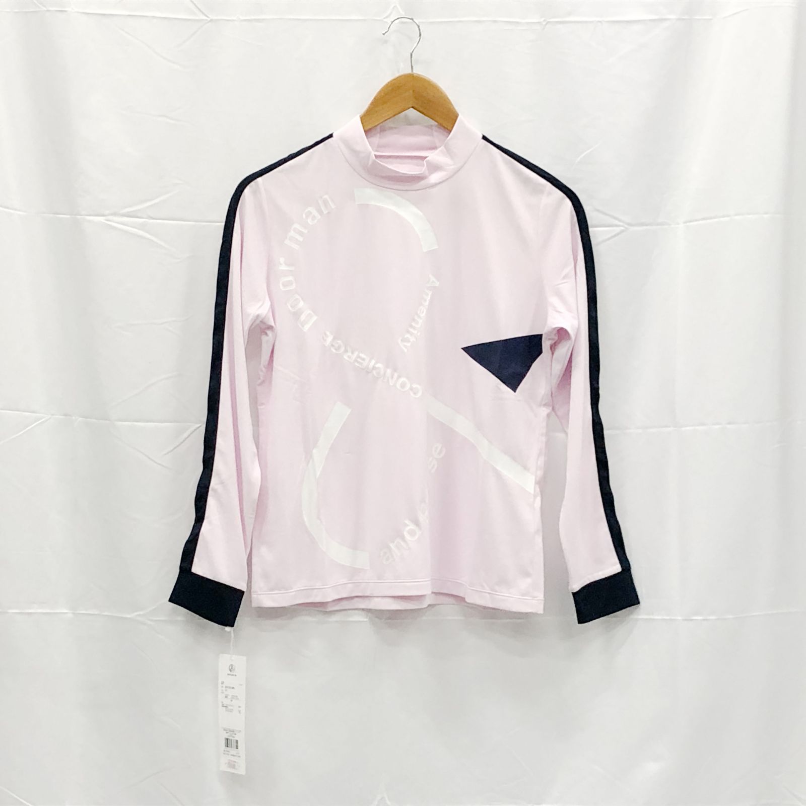 ! アンパスィ レディース Ｍサイズ ハイネックシャツ ピンク系 古着ゴルフウェア