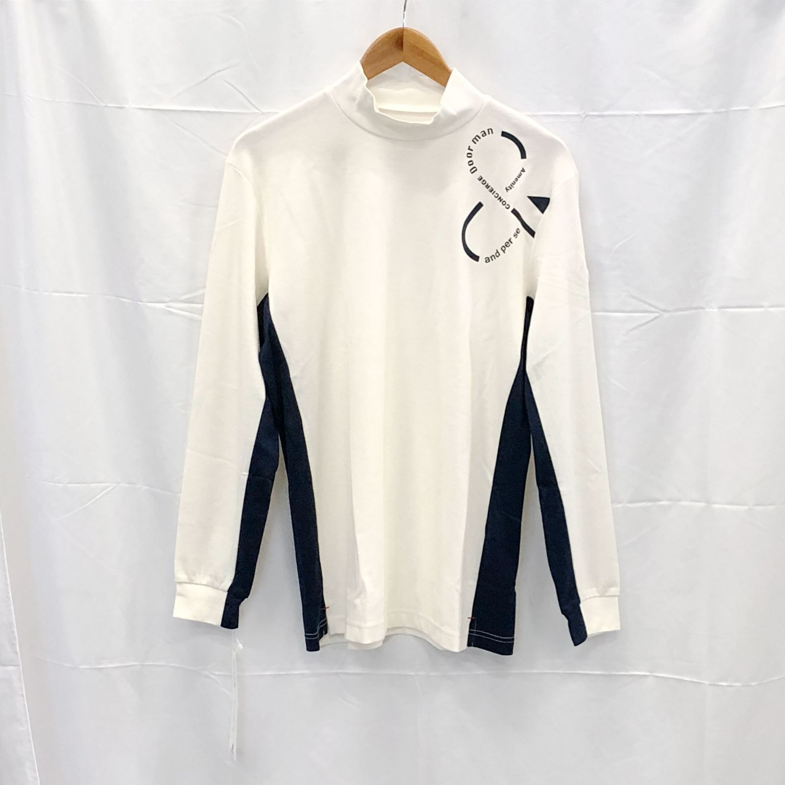 ! アンパスィ メンズ Ｌサイズ 長袖ハイネックシャツ ホワイト系 古着ゴルフウェア