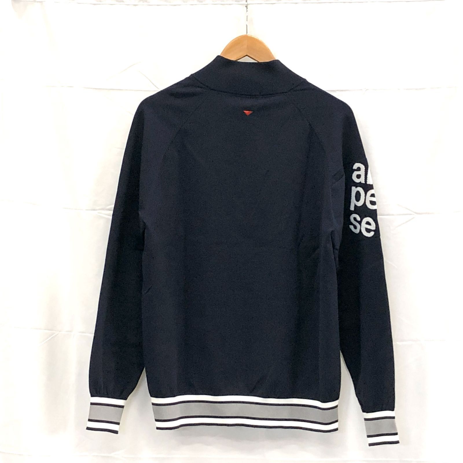 ! アンパスィ｜メンズ｜ＬＬサイズ｜フルオープンセーター｜ネイビー系｜古着ゴルフウェア