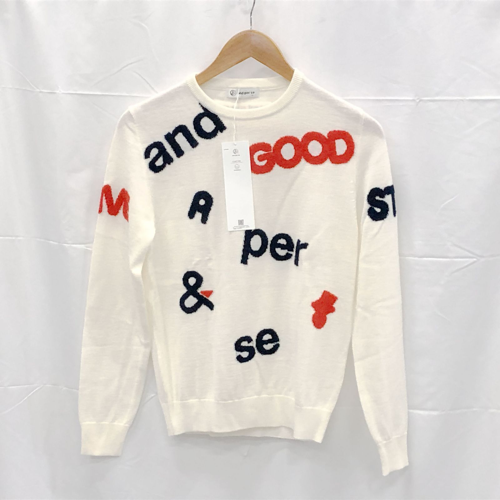 ! アンパスィ｜レディース｜Ｍサイズ｜クルーネックセーター｜ホワイト系｜古着ゴルフウェア