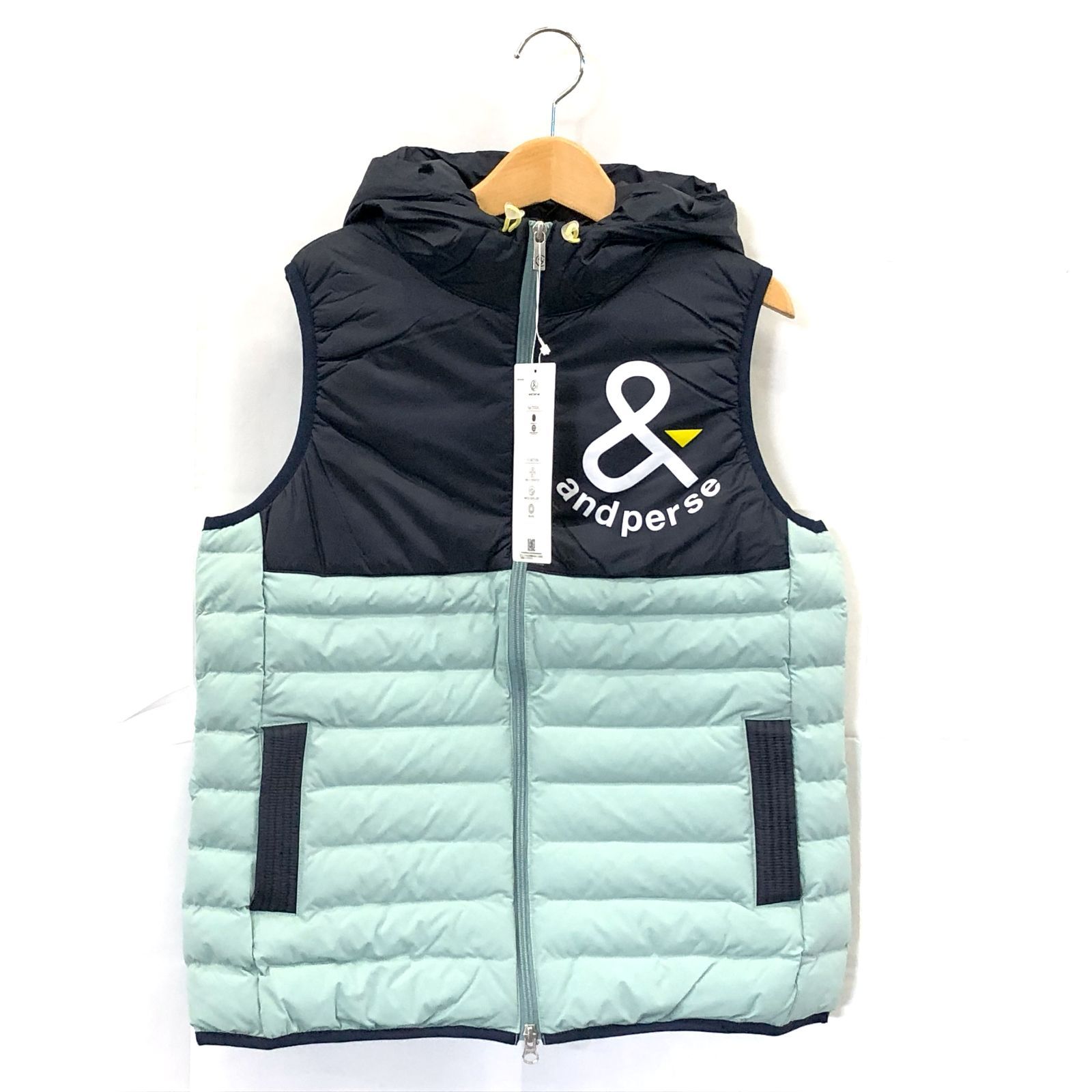 タグ付き! アンパスィ｜レディース｜Ｌサイズ｜エナジーコクーン中綿ベスト｜グリーン系｜古着ゴルフウェア
