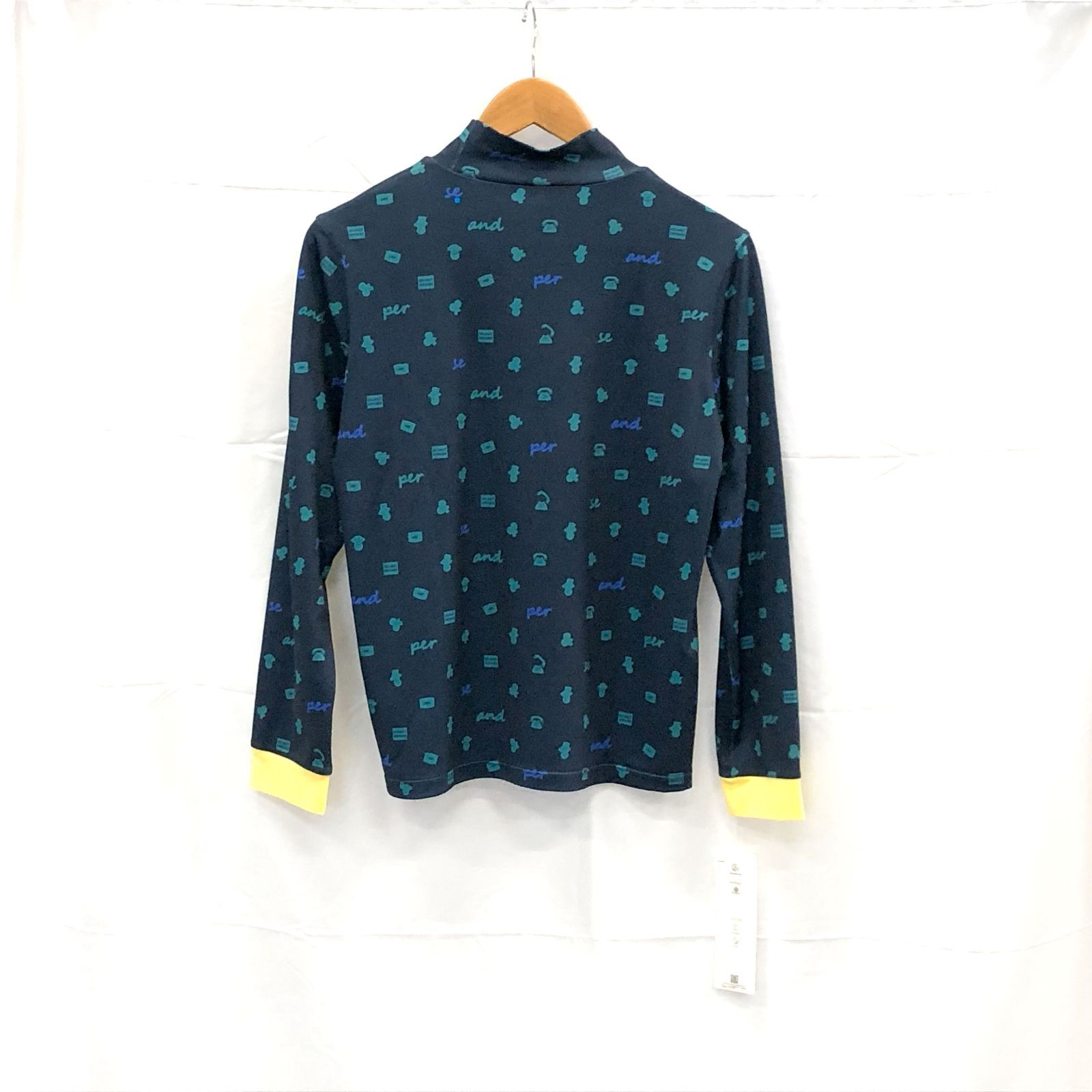 タグ付き! アンパスィ｜レディース｜ＬＬサイズ｜長袖ハイネックシャツ｜ネイビー系｜古着ゴルフウェア