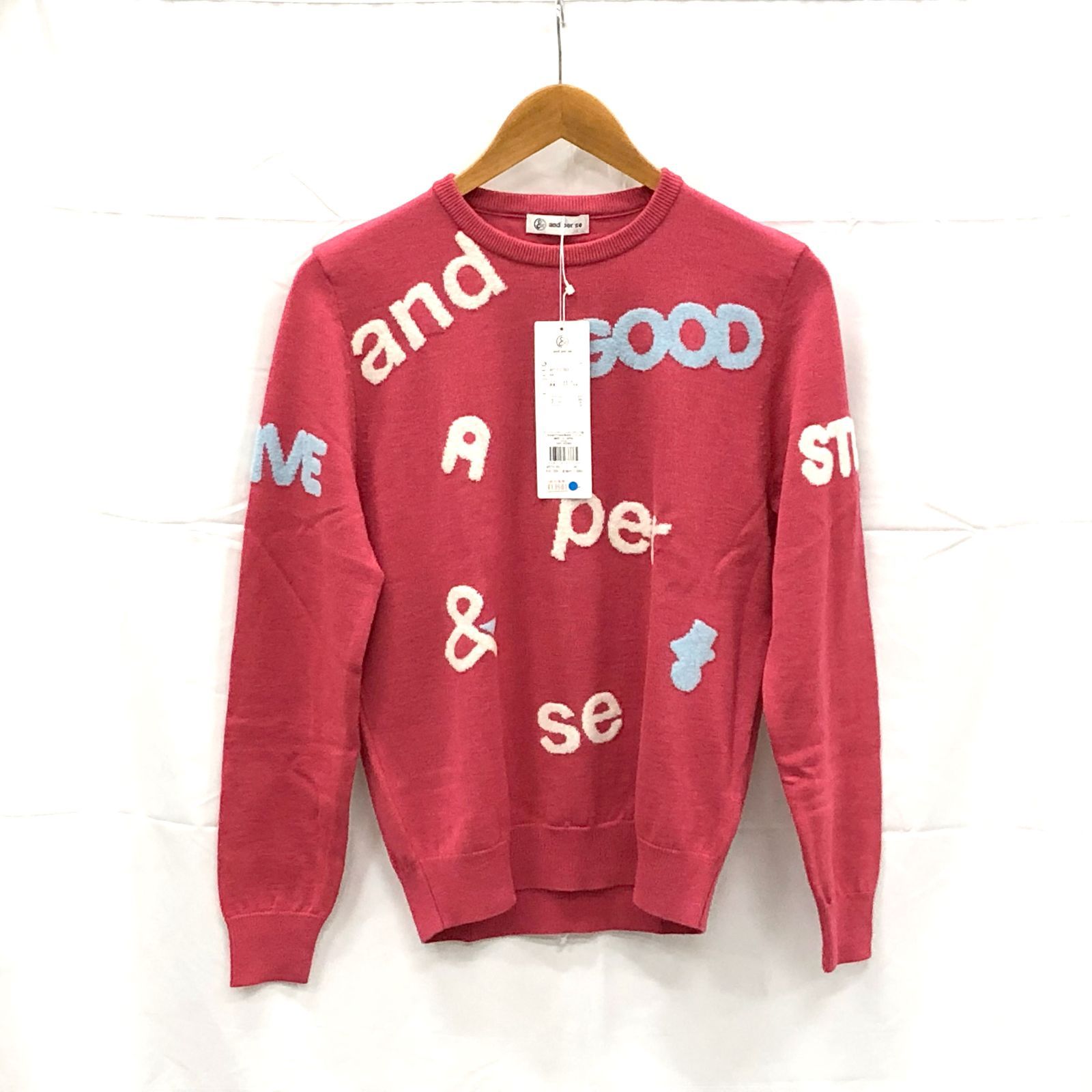 タグ付き! アンパスィ｜レディース｜Ｌサイズ｜クルーネックセーター｜ピンク系｜古着ゴルフウェア