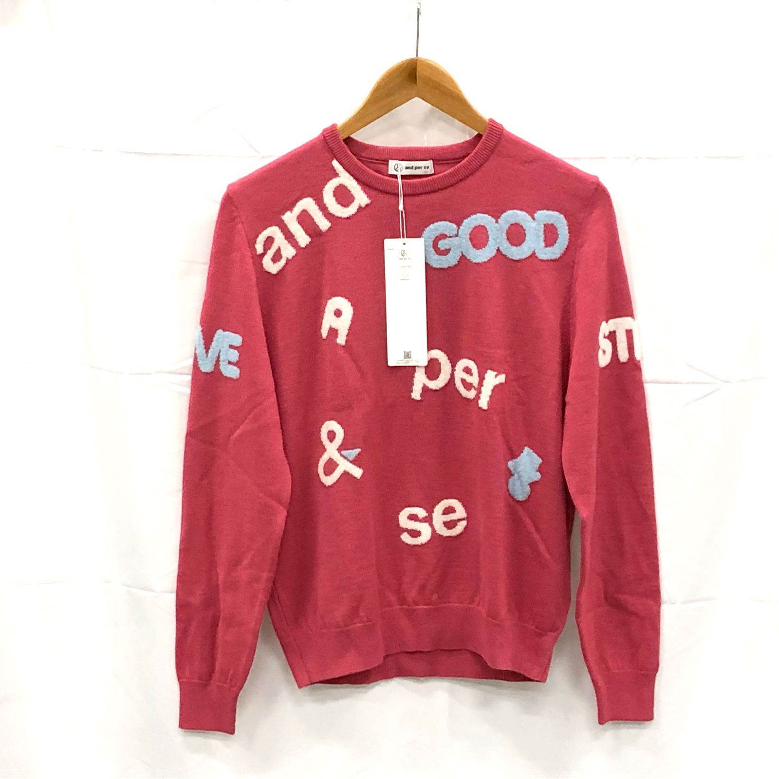 【新品タグ付き!】アンパスィ｜レディース｜ＬＬサイズ｜クルーネックセーター｜ピンク系｜古着ゴルフウェア