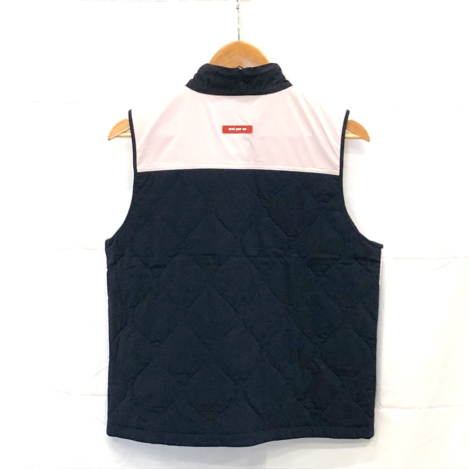 タグ付き! アンパスィ｜レディース｜Ｌサイズ｜バックウォームベスト｜ネイビー系｜古着ゴルフウェア