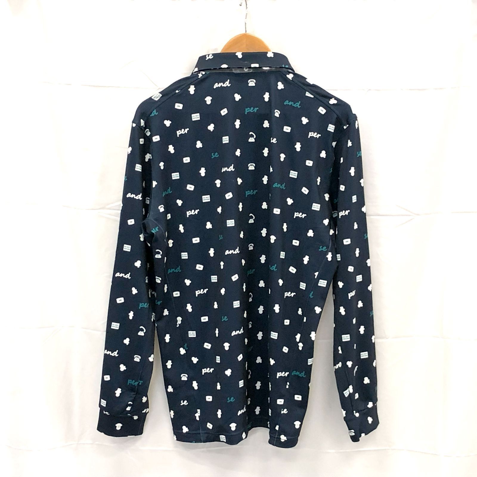 タグ付き! アンパスィ｜メンズ｜ＬＬサイズ｜長袖プルオーバーシャツ｜ネイビー系｜古着ゴルフウェア