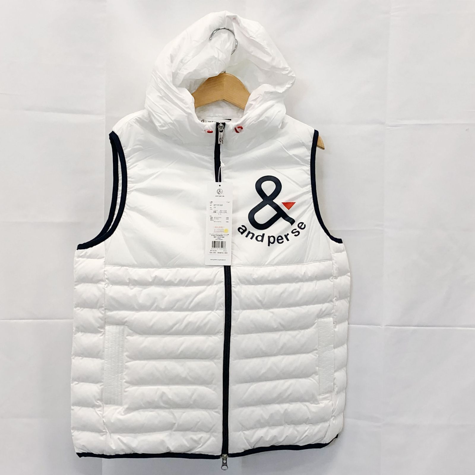 ! アンパスィ レディース ＬＬサイズ エナジーコクーン中綿ベスト ホワイト系 古着ゴルフウェア