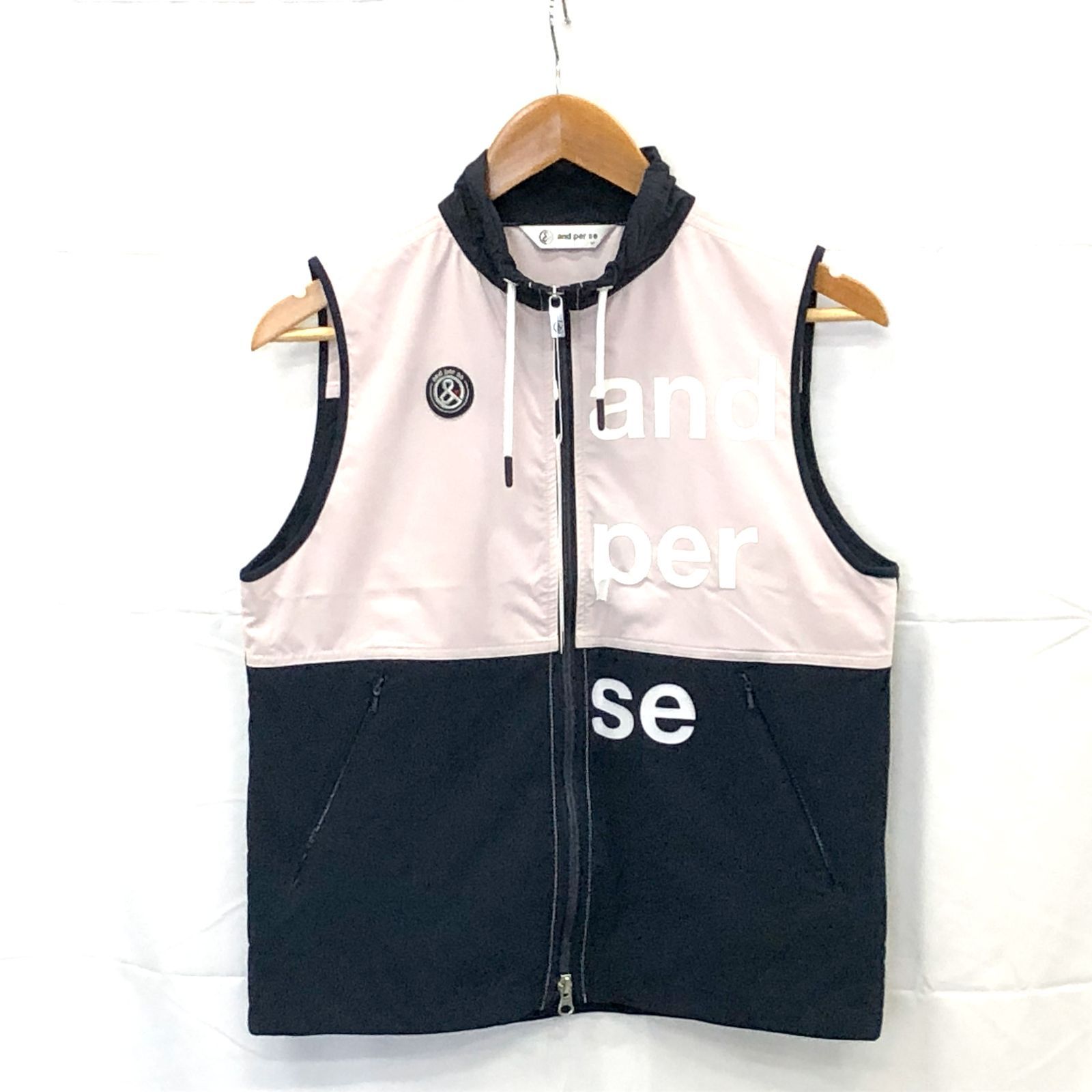 タグ付き! アンパスィ｜レディース｜Ｍサイズ｜バックウォームベスト｜ネイビー系｜古着ゴルフウェア