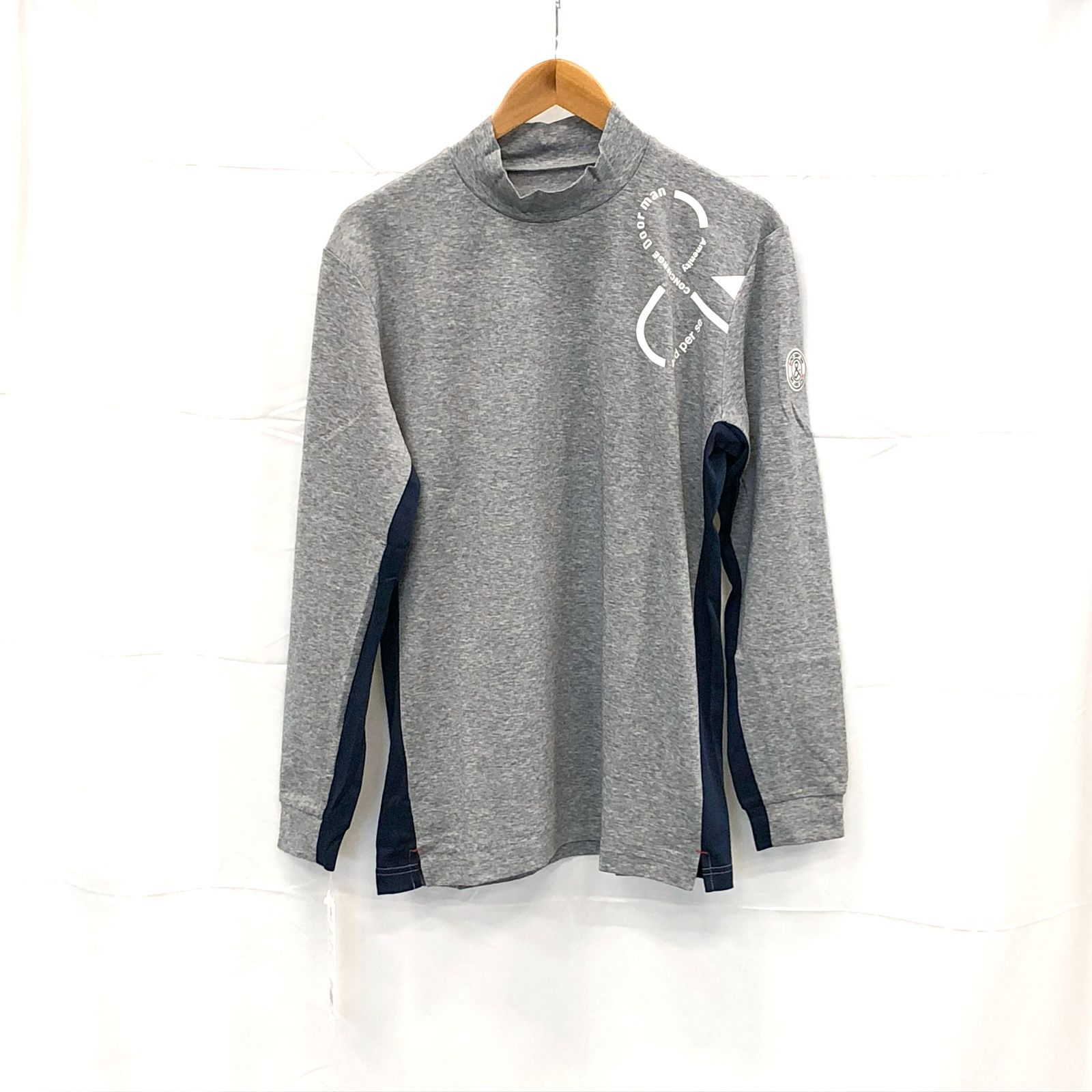 ! アンパスィ｜メンズ｜ＬＬサイズ｜長袖ハイネックシャツ｜グレー系｜古着ゴルフウェア