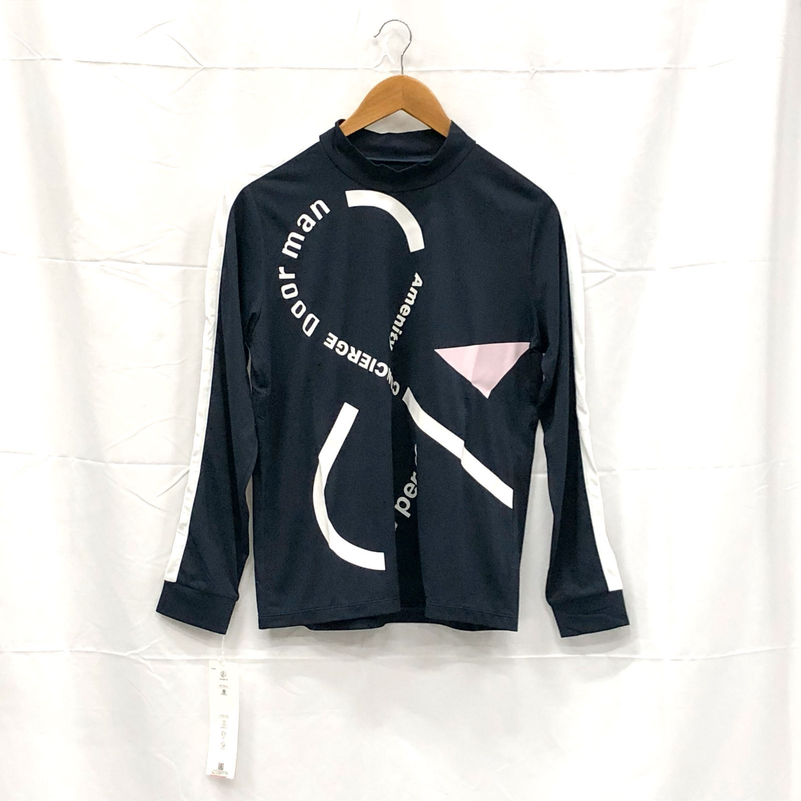 ! アンパスィ レディース Ｌサイズ ハイネックシャツ ネイビー系 古着ゴルフウェア