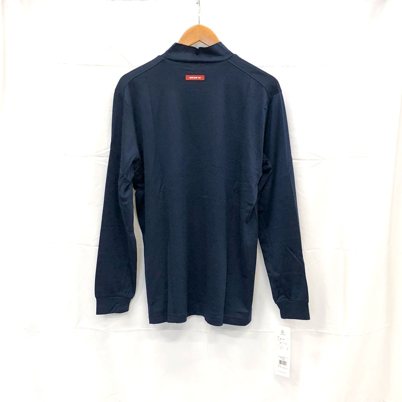 ! アンパスィ｜メンズ｜ＬＬサイズ｜長袖ハイネックシャツ｜ネイビー系｜古着ゴルフウェア