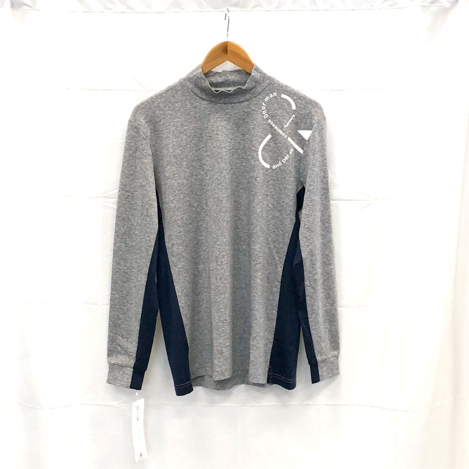 ! アンパスィ｜メンズ｜Ｌサイズ｜長袖ハイネックシャツ｜グレー系｜古着ゴルフウェア