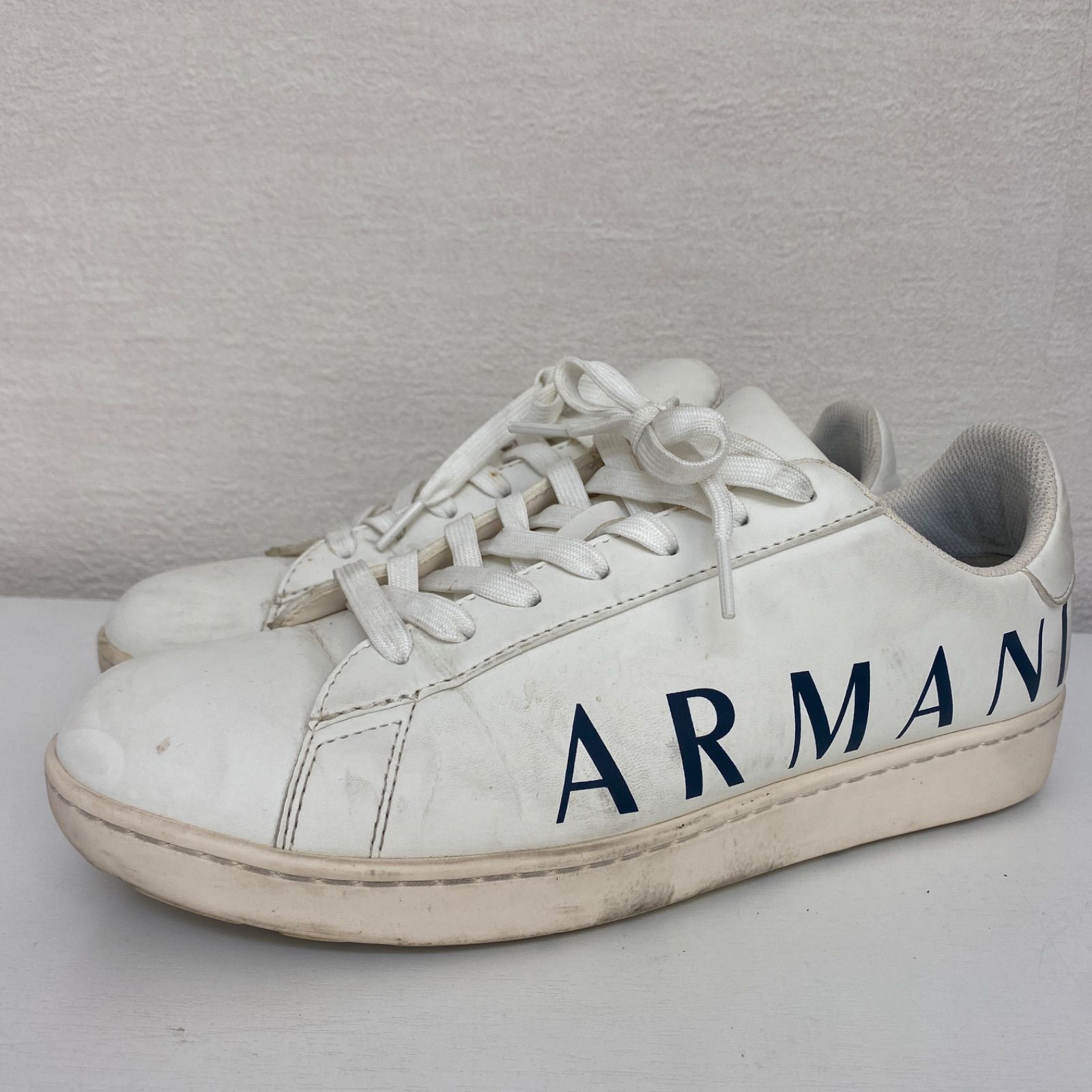 ARMANI EXCHANGE アルマーニ ロゴスニーカー メンズ ホワイト 27cm 