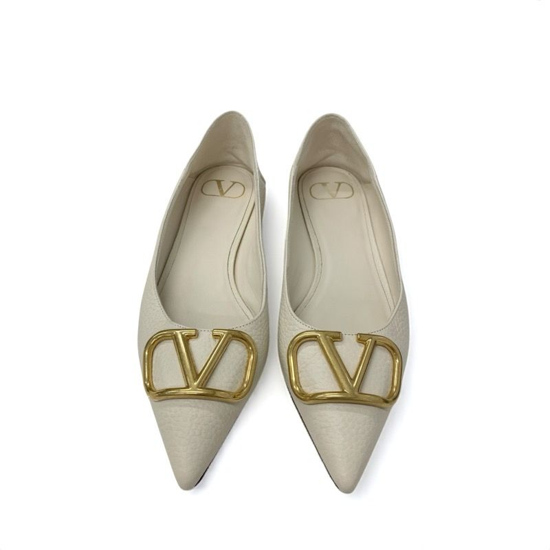 ヴァレンティノ VALENTINO パンプス 靴 シューズ レザー アイボリー